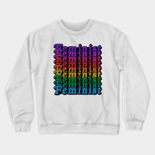 Retro Feminist Rainbow Design - Girl Power Queer Crewneck Sweatshirt